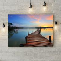 Картина на холсте Причал на закате, 50х35 см