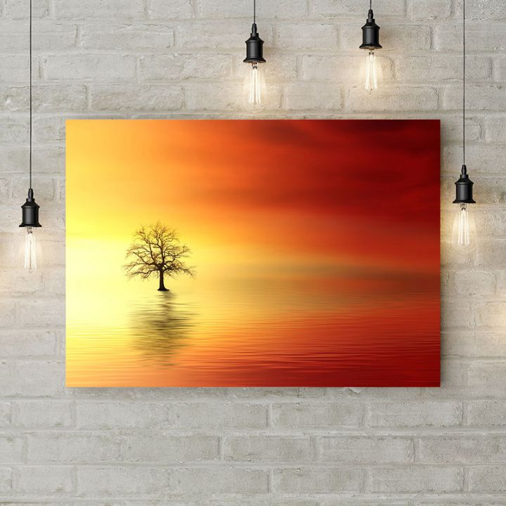 Картина на холсте Одинокое дерево в воде, 50х35 см