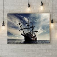 Картина на холсте Один в океане, 50х35 см