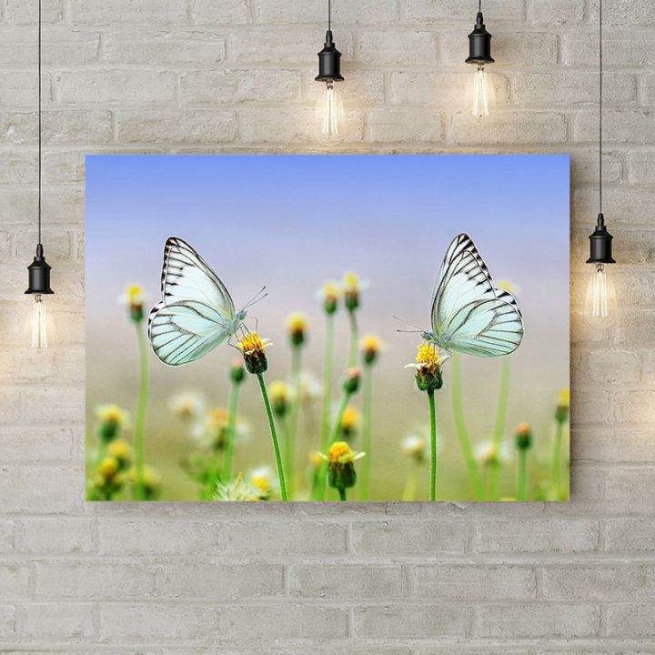 Картина на холсте Белые бабочки, 50х35 см