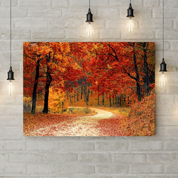 Картина на холсте Краски осени в лесу, 50х35 см