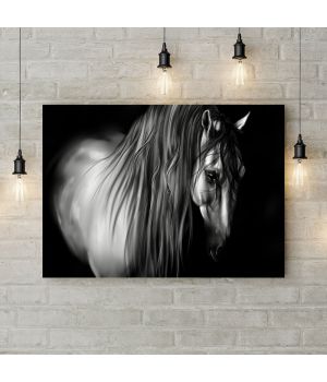 Картина на холсте Грустная лошадь, 50х35 см