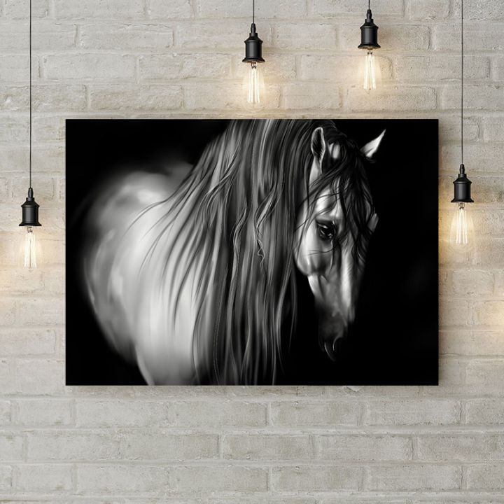 Картина на холсте Грустная лошадь, 50х35 см