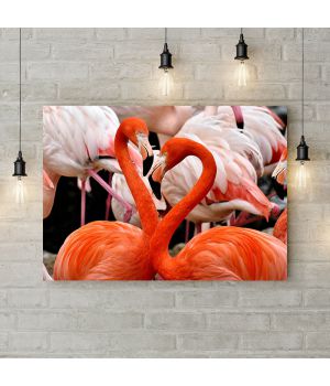 Картина на холсте Сердца-фламинго, 50х35 см