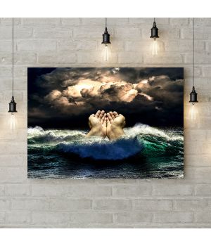 Картина на полотні Hands in the sea, 50х35 см