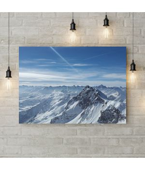 Картина на холсте Заснеженный горный хребет, 50х35 см