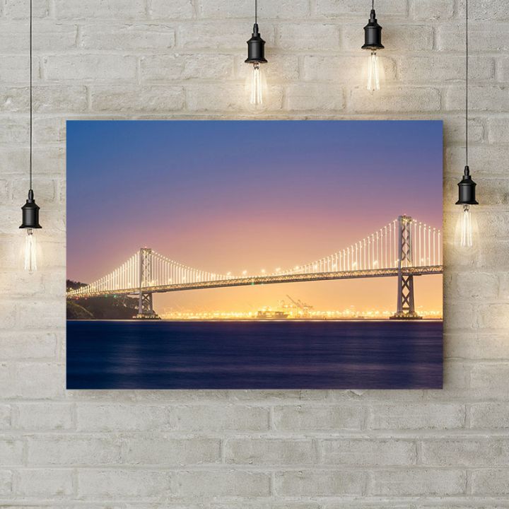 Картина на холсте Мост на закате, 50х35 см