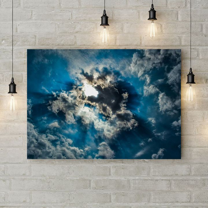 Картина на холсте Солнце в облаках, 50х35 см