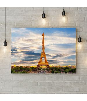 Картина на холсте Вид на Эйфелеву башню, 50х35 см