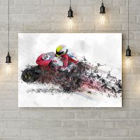 Картина на холсте Гонки на мотоцикле, 50х35 см