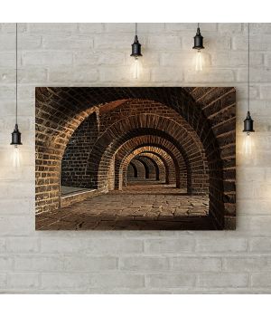 Картина на холсте Тонель из арок, 50х35 см