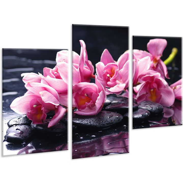 Красивая комнатная модульная картина на холсте Pink AMD 013, 96х70 см