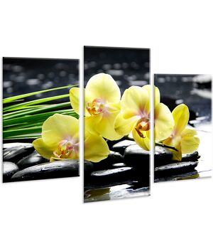 Красива кімнатна модульна картина на полотні Yellow orchid AMD 014, 96х70 см