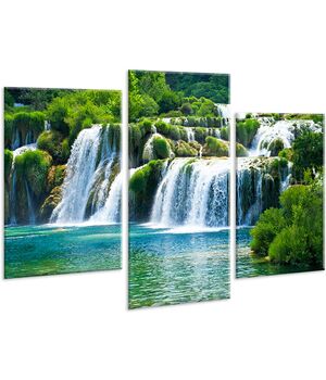 Красивая комнатная модульная картина на холсте Waterfall AMD 044, 96х70 см
