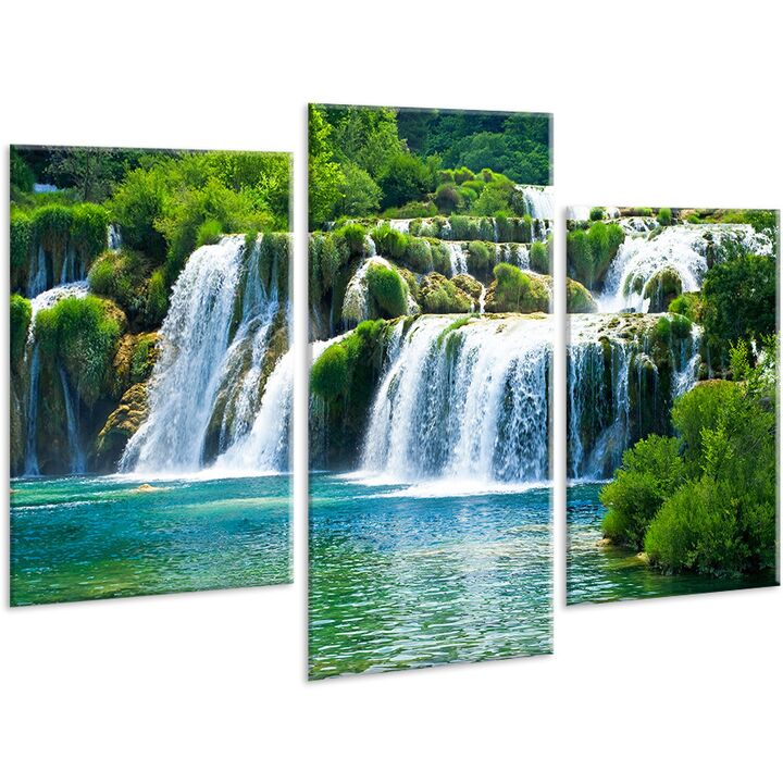 Красивая комнатная модульная картина на холсте Waterfall AMD 044, 96х70 см