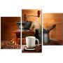Красивая комнатная модульная картина на холсте Coffee AMD 055, 96х70 см