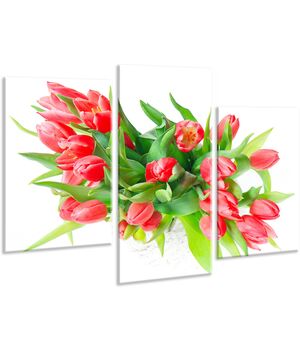 Красива кімнатна модульна картина на полотні Tulips AMD 108, 96х70 см