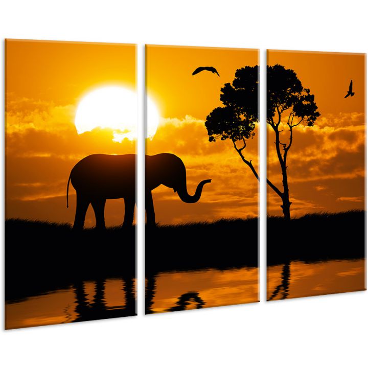 Красивая комнатная модульная картина на холсте Africa AMD 050, 96х70 см