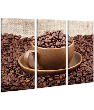 Красивая комнатная модульная картина на холсте Coffee AMD 099, 96х70 см