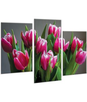 Красивая комнатная модульная картина на холсте Tulip AMD 100, 96х70 см