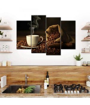 Картина модульна для кухні, вітальні з 4 модулів на полотні UY1236, 89х56 см