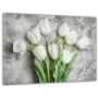 60x100 cм, Белые тюльпаны Интерьерная картина на холсте на стену