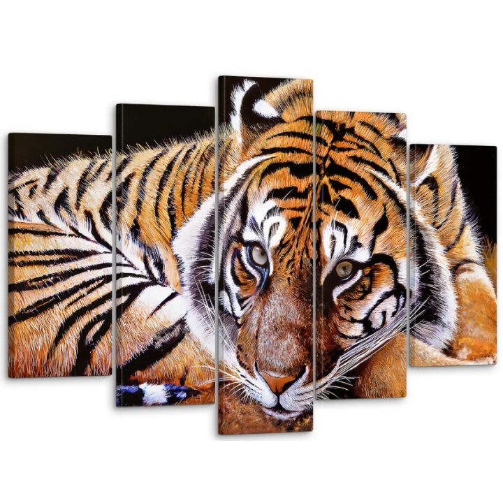 80х125 см, Тигр Модульная картина из нескольких частей на холсте