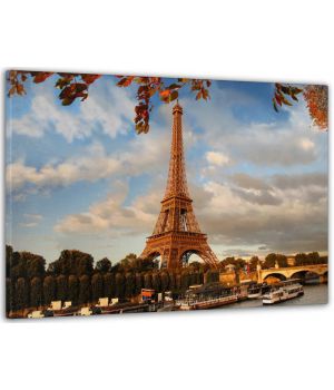 60x100 cм, Париж башня Интерьерная картина на холсте на стену
