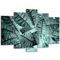 80х125 см, Листья Модульная картина из нескольких частей на холсте