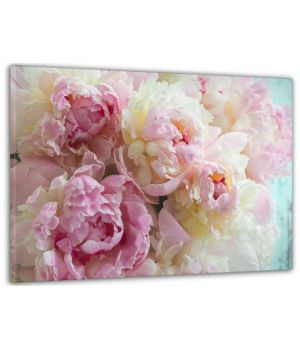 60x100 cм, Пионы розовые Интерьерная картина на холсте на стену