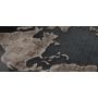 53х100 см, Карта мира черная Модульная картина из нескольких частей на холсте