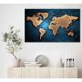 60x100 cм, Карта мира Интерьерная картина на холсте на стену