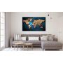 60x100 cм, Карта мира Интерьерная картина на холсте на стену