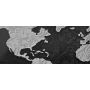 53х100 см, Карта мира чб Модульная картина из нескольких частей на холсте