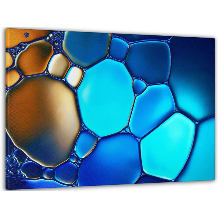 60x100 cм, Абстракция синяя Интерьерная картина на холсте на стену