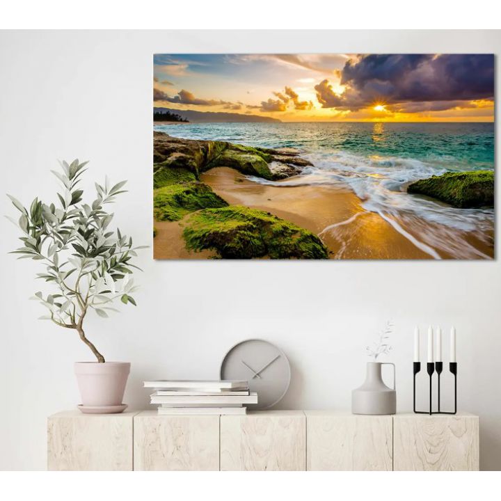 60x100 cм, Берег море Интерьерная картина на холсте на стену