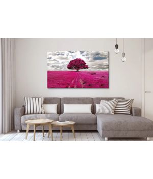 60x100 cм, Дерево в поле Интерьерная картина на холсте на стену