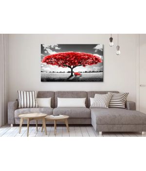 60x100 cм, Красное дерево Интерьерная картина на холсте на стену