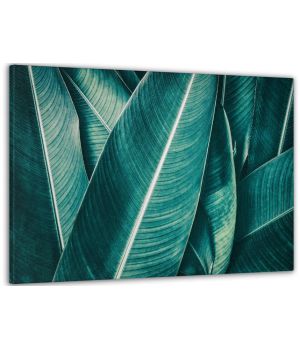 60x100 cм, Зеленый лист Интерьерная картина на холсте на стену