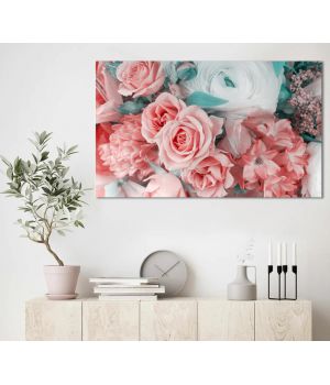 60x100 cм, Нежность розы Интерьерная картина на холсте на стену