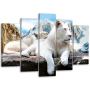 80х125 см, Белый лев Модульная картина из нескольких частей на холсте
