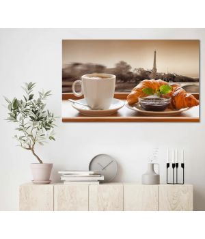 60x100 cм, Завтрак в Париже Интерьерная картина на холсте на стену