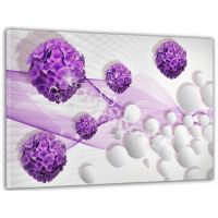 60x100 cм, Гортензии Интерьерная картина на холсте на стену