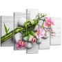 80х125 см, Розовая орхидея Модульная картина из нескольких частей на холсте