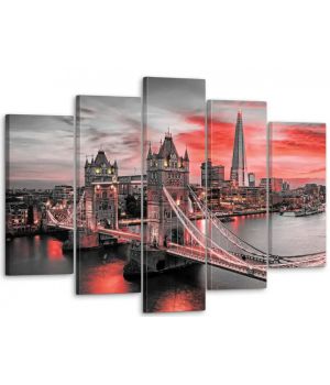 80х125 см, Лондон мост Модульная картина из нескольких частей на холсте