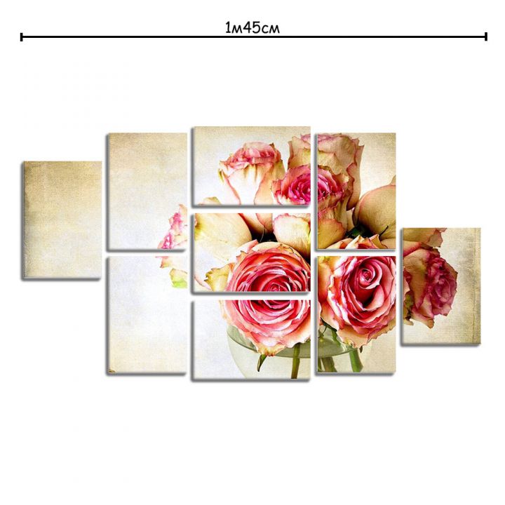 Модульна картина на полотні з принтом Букет троянд