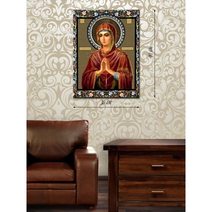 Картина на холсте 30х40 Богородица Семистрельница