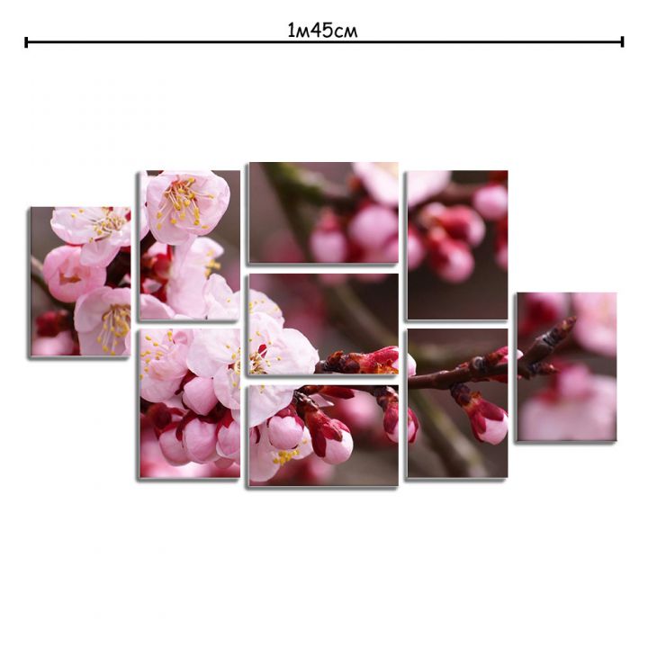 Модульная картина на холсте с принтом Цвет вишни