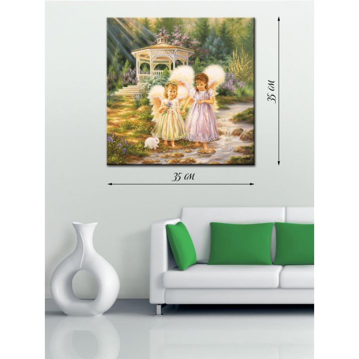 Картина на холсте 35х35 Сказочные ангелы