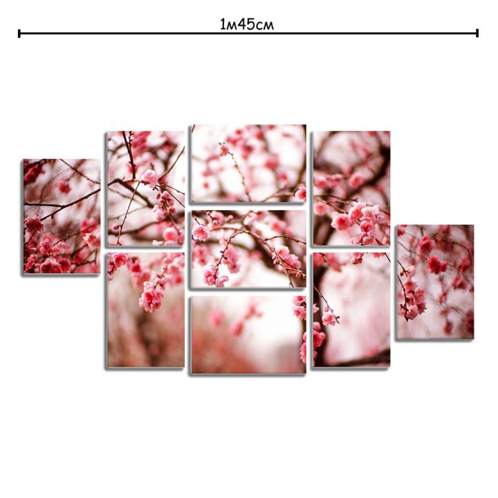 Модульная картина декор с принтом Цвет вишни